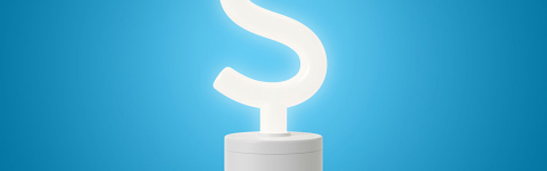 Energy Efficient Dollar Sign Light Bulb on a Blue Background