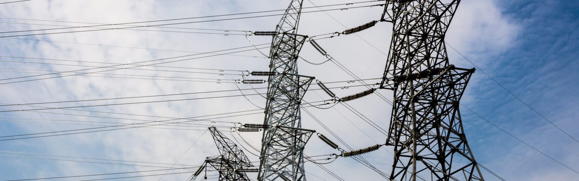 electricity high voltage pole and sky